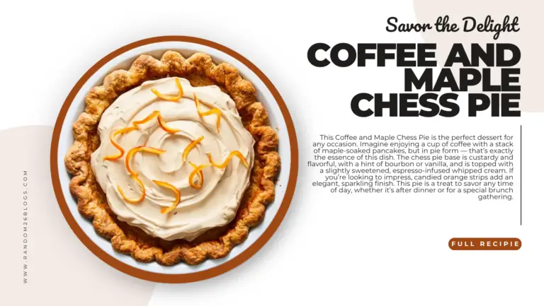 Coffee and Maple Chess Pie